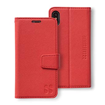 SafeSleeve Anti Radiation RFID iPhone Case: iPhone X and Xs ELF & RF Blocking Identity Theft Protection Wallet (Red)