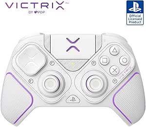 PDP Victrix Pro BFG sans fil Gaming Manette pour Playstation 5 / PS5, PS4, PC, Modular Gamepad, Remappable Buttons, Customizable Triggers/Paddles/D-Pad, PC App White