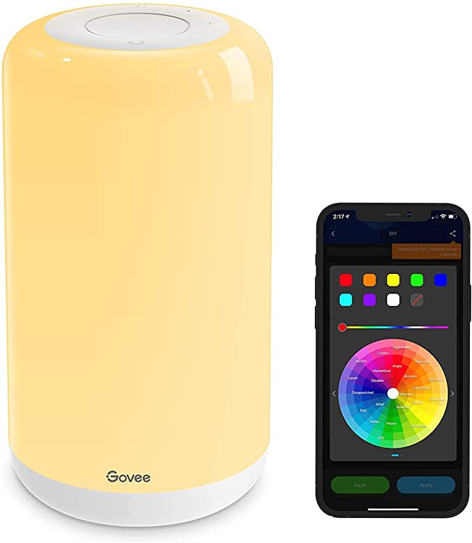 Govee Smart Table Lamp, WiFi Bedside Lamp Compatible with Alexa & Google Assistant, RGBWW Smart Lamp for Bedrooms, App Control Dimmable Lamp