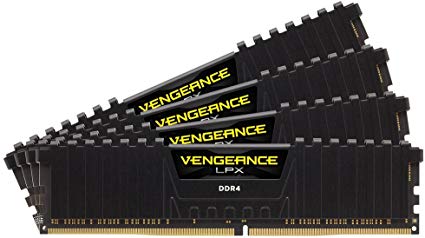 Corsair CMK32GX4M4A2400C14 Vengeance LPX 32 GB (4 x 8 GB) DDR4 2400 MHz C14 XMP 2.0 High Performance Desktop Memory Kit, Black