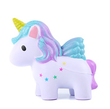 Aolige Squishies Slow Rising Jumbo Kawaii Cute Colored Unicorn Creamy Scent for Kids Party Toys Stress Reliever Toy