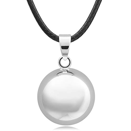 EUDORA Harmony Ball Necklace Brilliant Pregnancy Chime Bola Pendant, 45" & 30" Long Chain for Mother