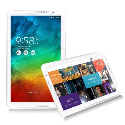 NPOLE Android Tablet 16G IPS 10.6" Android 5.1 Quad Core 1366x768 Display 3D Game Supported White