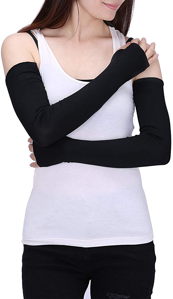 HDE Women Fingerless Long Gloves Thumbhole Arm Warmer Sleeve Elbow Length