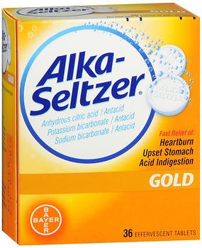 Alka-Seltzer Effervescent Gold - 36 Tablets, Pack of 5