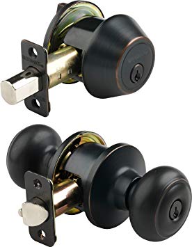 Brinks 2753-150 Southern Style Keyed Alike Door Knob and Deadbolt Combo Pack, Tuscan Bronze