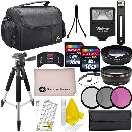 Professional Accessory Bundle Kit For Nikon D3300, D3200, D5000, D5100, D5200, D5300, D5500, D7000, D7100, D7200 & DSLR Cameras (52mm), 15 Nikon Accessories