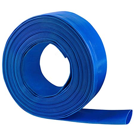 Eastrans 2" x 100 FT Heavy Duty Reinforced PVC Lay Flat Discharge and Backwash Hose for Swimming Pools