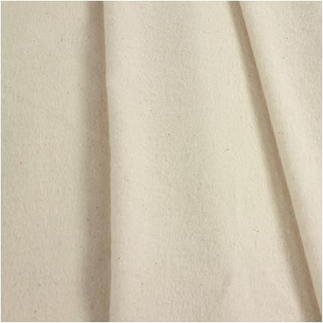 100 Yards - Organic Cotton Flannel, Unbleached Natural Ivory Color, 60 Inches Wide Roll, GOTS Certified 100% Natural Organic Cotton, Medium Weight 4.7 Ounces Per Square Yard