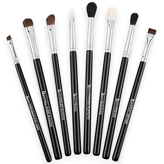 Eyeshadow Blending Makeup Brush Set – Includes 8 Must Have Eye Shadow & Eyeliner Brushes: Pencil, Tapered Blending, Crease, All Over Shader, Eye Liner, Angled Shading, Flat Definer, Blending