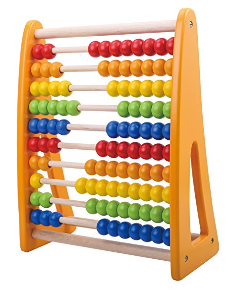 Classic Kids Rainbow Wooden Number Abacus 123 Leaning Skills Toy