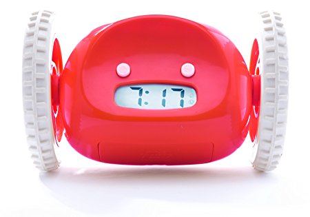 Clocky Alarm Clock on Wheels, Red