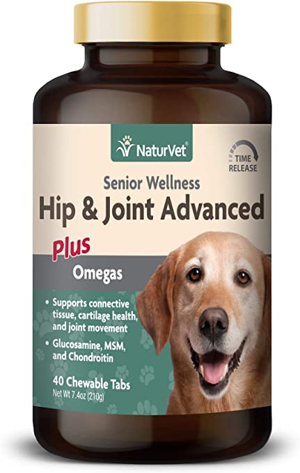 NaturVet – Senior Wellness Hip & Joint Advanced Plus Omegas – Help Support Your Pet’s Healthy Hip & Joint Function – Supports Joints, Cartilage & Connective Tissues