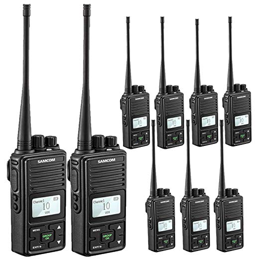 Two Way Radio,SAMCOM FPCN10A Walkie Talkie 20 Channels Wireless Intercom Portable Bussiness Radio with Group Button,UHF 400-470MHz, 2 Watt Radio(Pack of 9)??