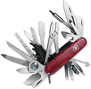 Victorinox Swiss Army Multi-Tool, SwissChamp XLT Pocket Knife, Ruby,91mm