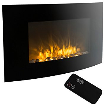 XtremepowerUS Wall Mount Electrical Fireplace Insert Embedded With Realistic Flame (35" Wall Mount)