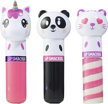 Lip Smacker Lippy Pals 3 Pack Lip Kit- Fox / Bunny / Llama Unicorn Magic / Cuddly Cream Puff / Sweet Kiwi Kitty