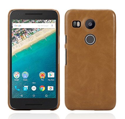 Nexus 5X Case AceAbove Google Nexus 5X slim case Saddle Brown - Premium PU Leather Cover Low Profile for Nexus 5X 2015
