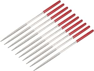 uxcell 10pcs Round Diamond Needles File 5mm x 180mm 150 Grit for Metal Glass Wood Stone Grinding Polishing Engraving