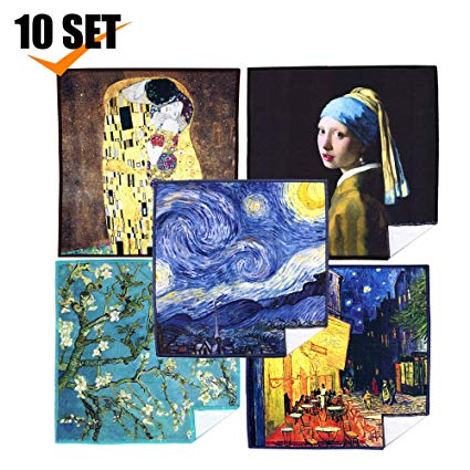 Extra Large [50 Pack] World Best Classic Art Collection - Ultra Premium Quality Microfiber Cleaning Cloths (Best for Camera Lens, Glasses, Screens, and All Lens.)