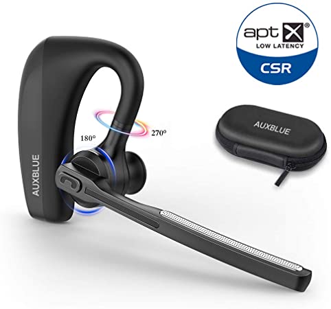 Bluetooth Headset 5.0, 50FT Transmisstion Wireless Earpiece CVC8.0 Handsfree Business Earphone for Office Driving Work Support iPhone 11 XS XR X 8 7 6 iPad Samsung Android