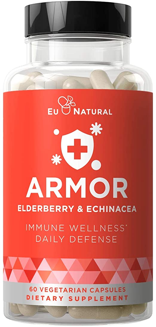 Armor Immune Support – Daily Defense for Healthy Immunity Support, Physical Wellness, Seasonal Protection – Elderberry, Echinacea, Zinc, Vitamin C – 60 Vegetarian Soft Capsules