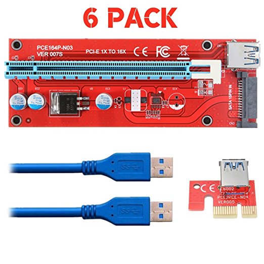 VER 007S Extender Cable USB 3.0 Converter SATA PCI Express PCI-E 1X to 16X Riser Card 60CM For Bitcoin Mining - Kalolary