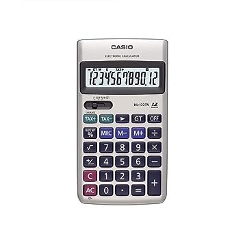 Casio HL-122TV Portable Calculator with Metal Faceplate & GT Key, 12 Digit