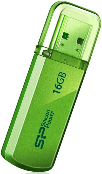 シリコンパワー USBメモリ 16GB USB2.0 キャップ式 アルミボディ Helios 101 グリーン SP016GBUF2101V1N