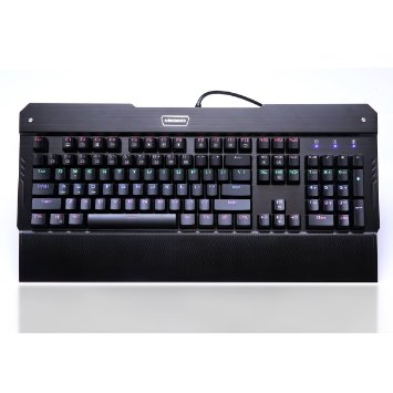 MechanicalEagle X-7300 Keyboard, Mileagea Rainbow LED Backlit 104 Keys Mechanical Gaming Keyboard with 7 Adjust Colors Blue Switches