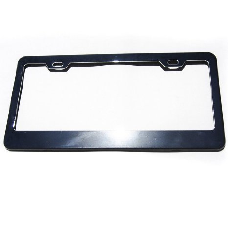 New Stainless Steel Powder Coated Black Chrome Universal Fit License Plate Frame