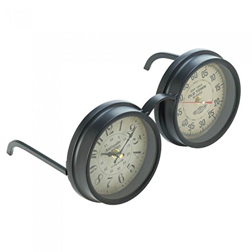 Zings & Thingz 57073496 Vintage Spectacles Clock Black