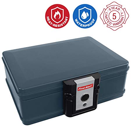 First Alert Fire Chest 2017 Fire and water resistant Document Safe 5.4 Lit. with Key lock - 1/2 Hour Fire safe