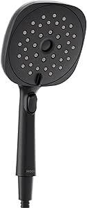 Moen Verso Infiniti Dial Square Handheld Shower, 5-Inch Diameter Spray Head, Matte Black, 220H5BL