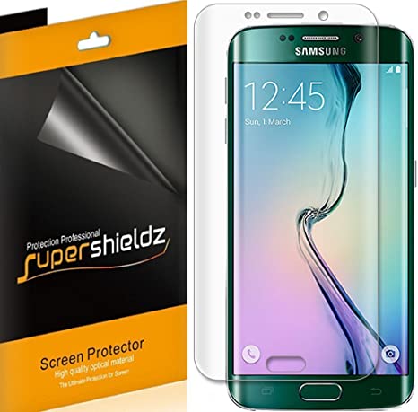 (2 Pack) Supershieldz Designed for Samsung Galaxy (S6 Edge) Screen Protector, (Full Screen Coverage) (3D Curved PET) High Definition Clear Shield