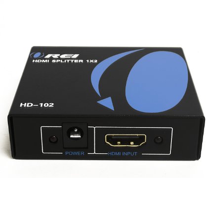 OREI HD-102 1x2 1 Port HDMI Powered Splitter Ver 13 Certified for Full HD 1080P and 3D Support One Input To Two Outputs