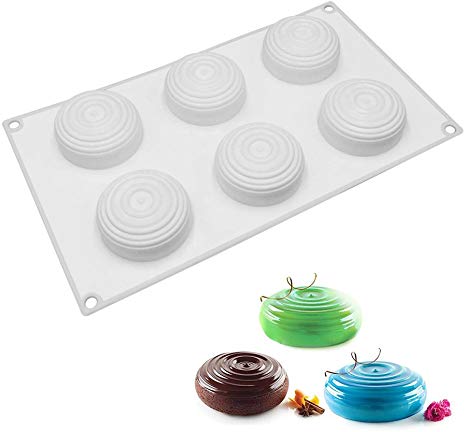 Cake Molds, Silicone Mousse Molds for Brownie Chocolate Truffle Pudding Desserts， Nonstick, Food Grade Silicone (3D Drop Swirl)