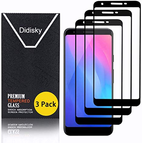 Didisky Tempered Glass Screen Protector for Google Pixel 3a, [ 3 Pack ] Anti Scratch, 9H Hardness, No Bubbles, High Definition, Easy To Apply, Case Friendly