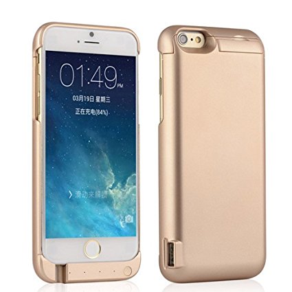 Shengsite iPhone 6 6S 10000mAh External Battery Case Charger Portable Charger Battery Back Up Power Bank Rechargeable Power Case with Stand for iphone 6 (4.7 inch) /iPhone 6S (5.5 inch) (Gold)