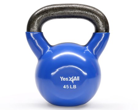 Yes4All Single Vinyl Coated Kettlebell Great quality for Cross Training, MMA Training, Home Exercise, Fitness Workout