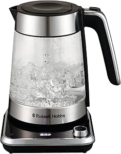 Russell Hobbs Attentiv 1.7L Electric Cordless Glass Kettle with Removable Infuser Basket - (Variable Temperature (40°C-100°C), Keep Warm Function, Sleep Timer Function, Touch Screen Controls 26200