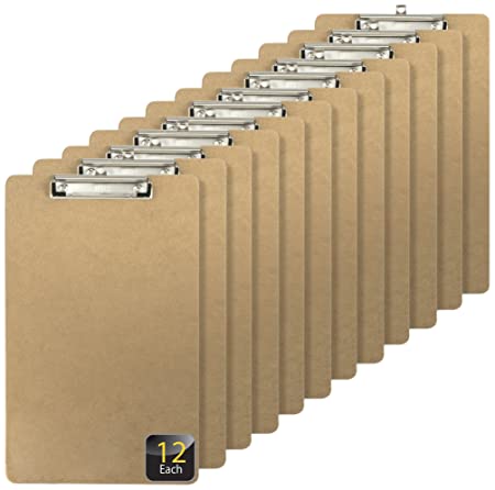 Officemate Recycled Legal Size Wood Clipboard, Low Profile Clip, 12 Pack, Brown (83227)