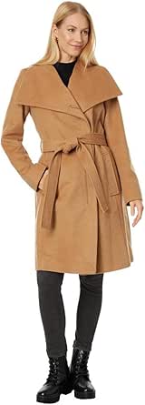 Michael Michael Kors Wool Belted Wrap Solid Camel Coat (XL)