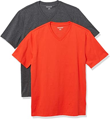 Amazon Essentials Mens 2-Pack Slim-Fit Short-Sleeve V-Neck T-Shirt