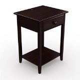 Stony-Edge Night Stand Side End table with Drawer and Usb Port for Bedroom or Living Room Quality Furniture Espresso Color 17 Wide