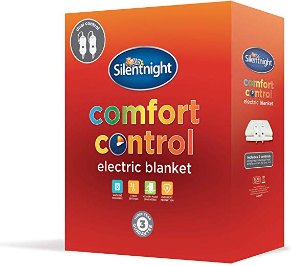 Silentnight Dual Control Electric Blanket, Polyester, White, King