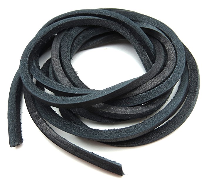 Geniune Leather Shoelaces 1/8" Square Solid Colors - Perfect For Work Boots and Boat Shoes