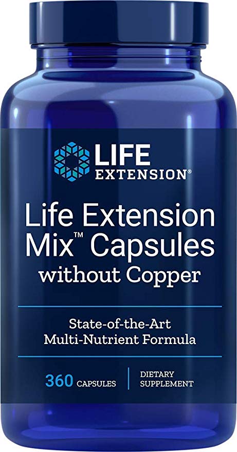 Life Extension Mix (Multi-Vitamin) Without Copper, 360 Capsules