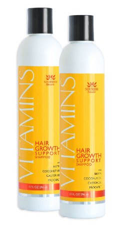 SAVE 17 ON 2 PACK of Vitamins Hair Growth Shampoo- GUARANTEED Treatment for Thinning Hair- 47 Less Hair Loss and 121 Regrowth in Clinical Trials