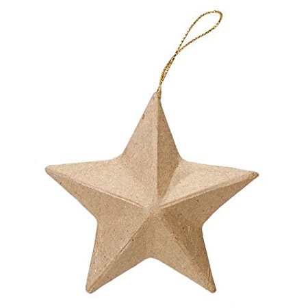 Darice DIY Crafts Paper Mache Ornament 3.25" Star (12-Pack) 2809-10